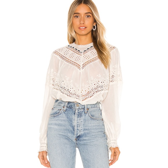 Free People Tops - Free People Abigail Victorian Top Ivory